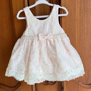 American Princess Pink Lace & Bow Dress